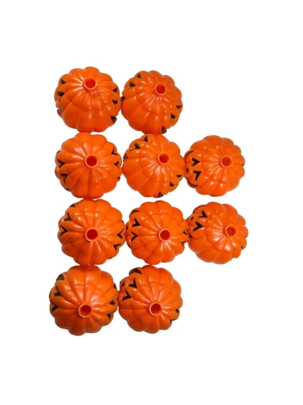 Vtg Pumpkin String Light COVER Set Frite Nite Haunting Halloween 10 Lite Blow Mo